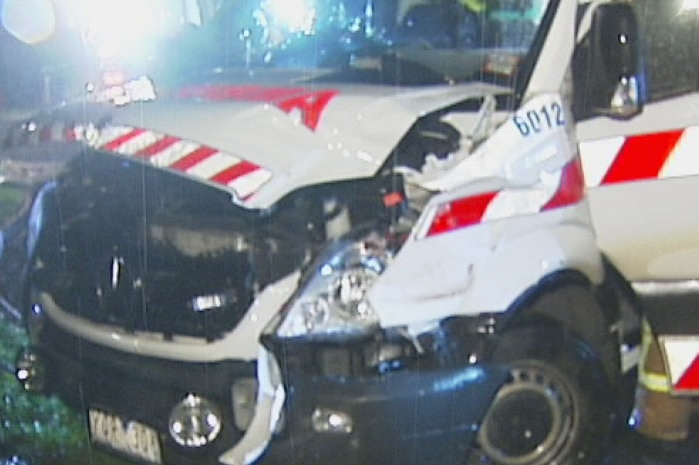 An ambulance fell down an embankment at Montrose, Melbourne, on 5 June 2014.