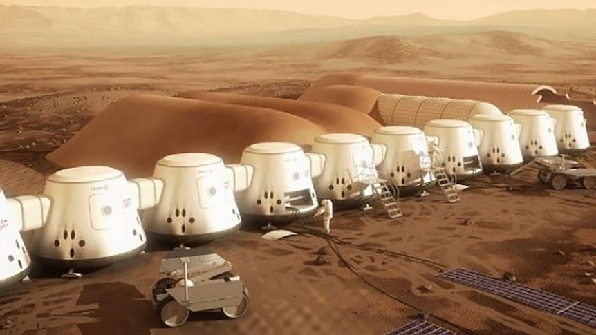 An artist's impression of the Mars One camp.