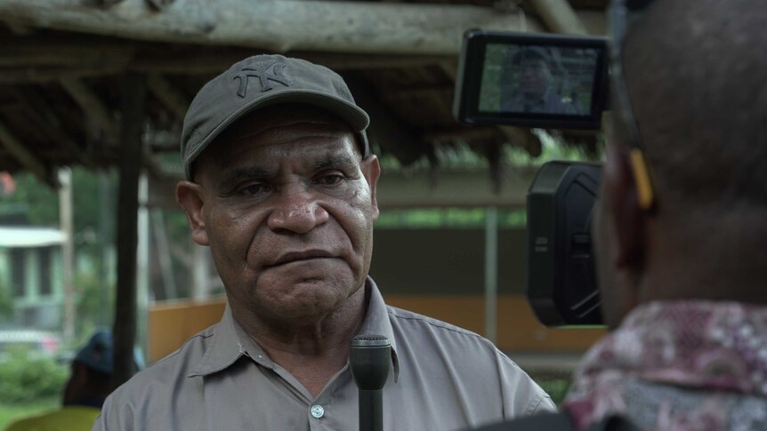 Kokoda Trek Central Secretariat Chairman Philip Batia being interviewed by PNG’s National Broadcasting Corporation.