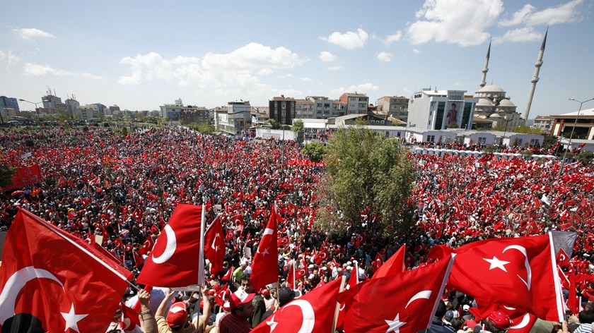 Police say more than 1 million people hit the streets of Istanbul to support keeping religion out of politics