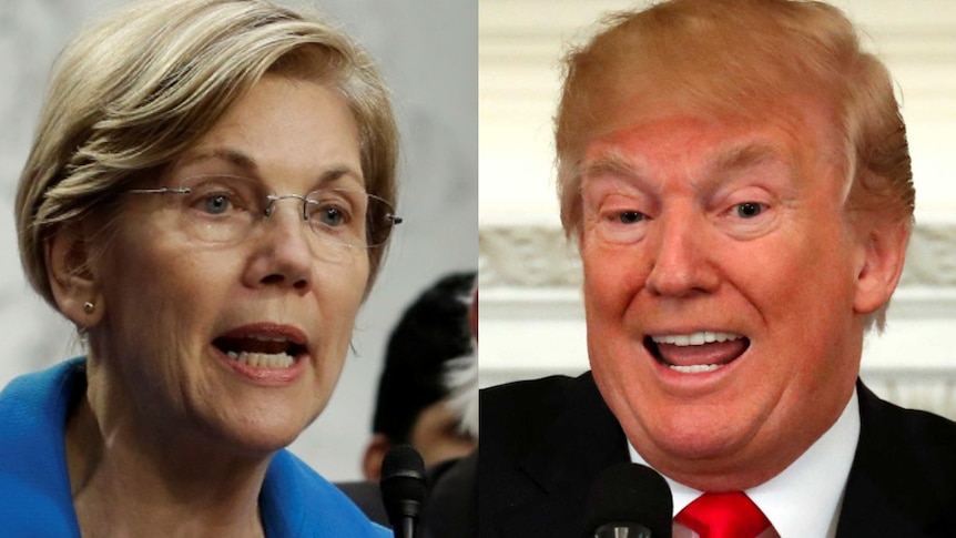 Composite photo of Donald Trump and Elizabeth Warren