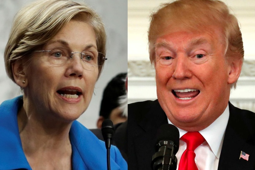Composite photo of Donald Trump and Elizabeth Warren