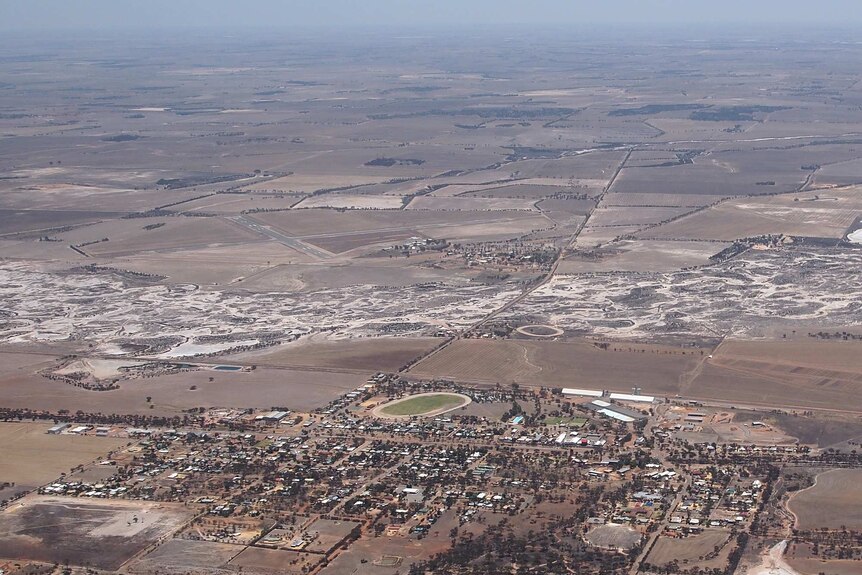 An aerial view of Cunderdin.