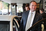 Nationals' Senator Barnaby Joyce gets into a car