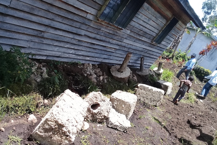 A house appears to have come off its stumps.