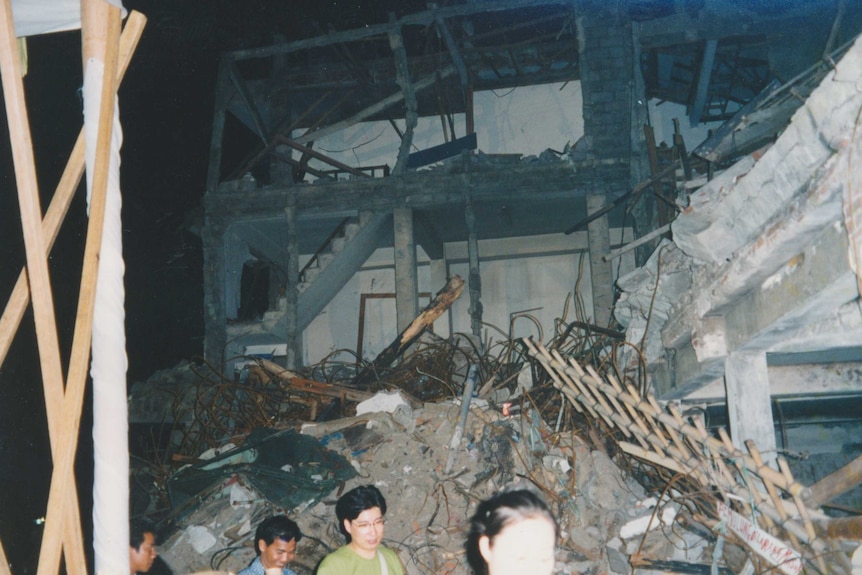 Part of the Sari club, gutted by fire during the 2002 Bali bombings.