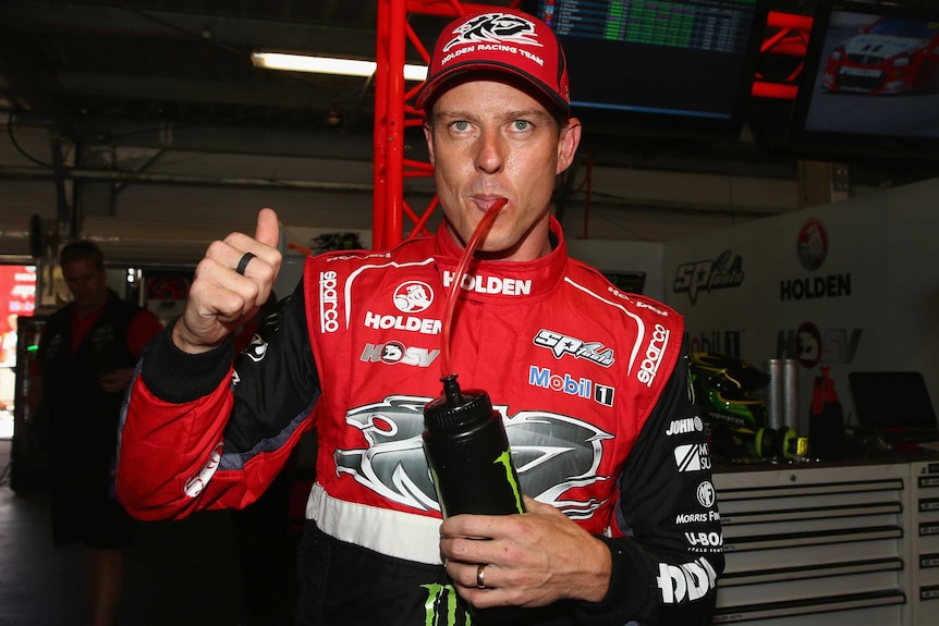 James Courtney after securing pole position at the Clipsal 500