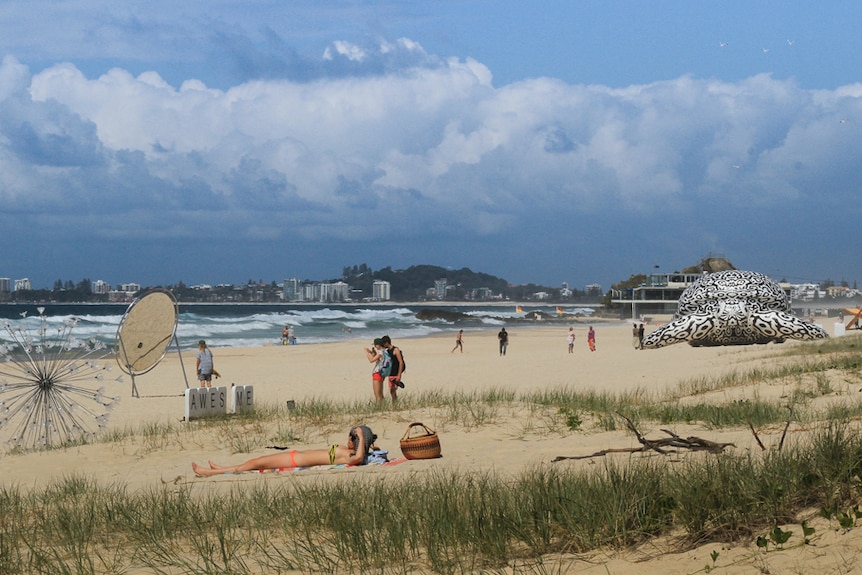 A sunny day at Swell Sculpture Festival on Currumbin Beach, Gold Coast