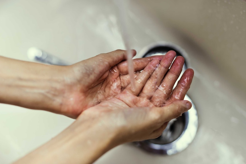 Hand washing.