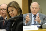 Composite of Michelle Guthrie and Eric Abetz