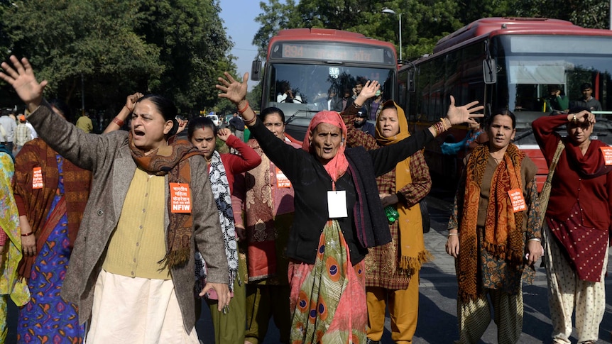 Indian women protest after student's rape