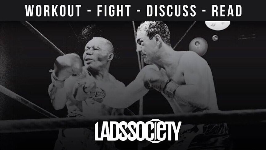 Image to promote the Lads Society fight club nights