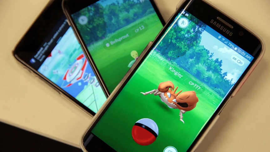 Phones running Pokemon Go