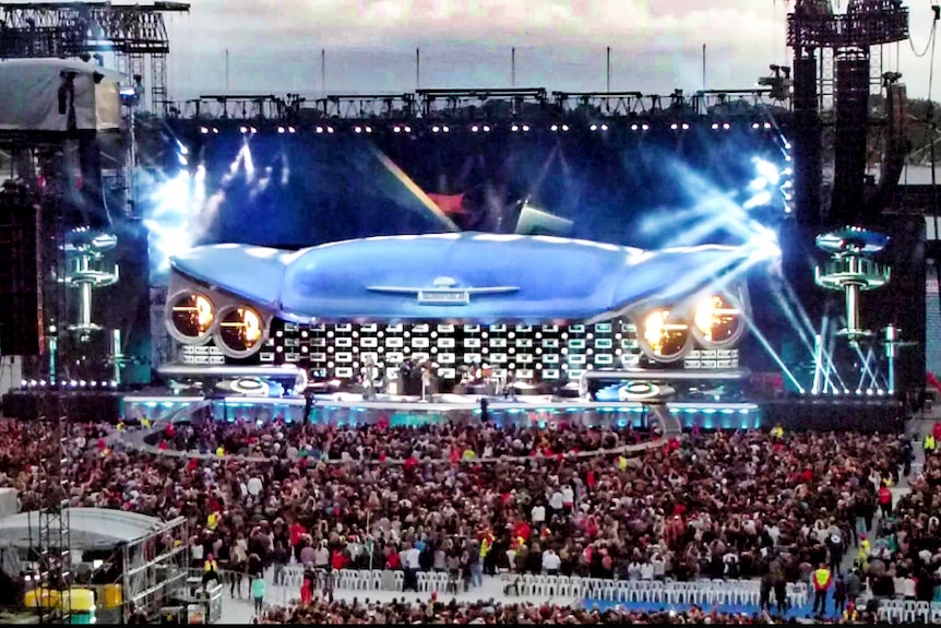 Bon Jovi on stage at Adelaide's Football Park