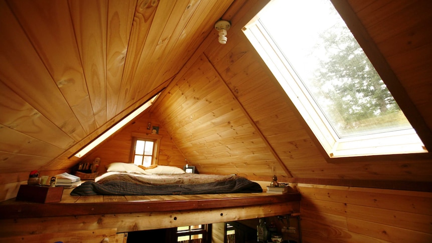 Dee Williams's sleeping space in her tiny house.