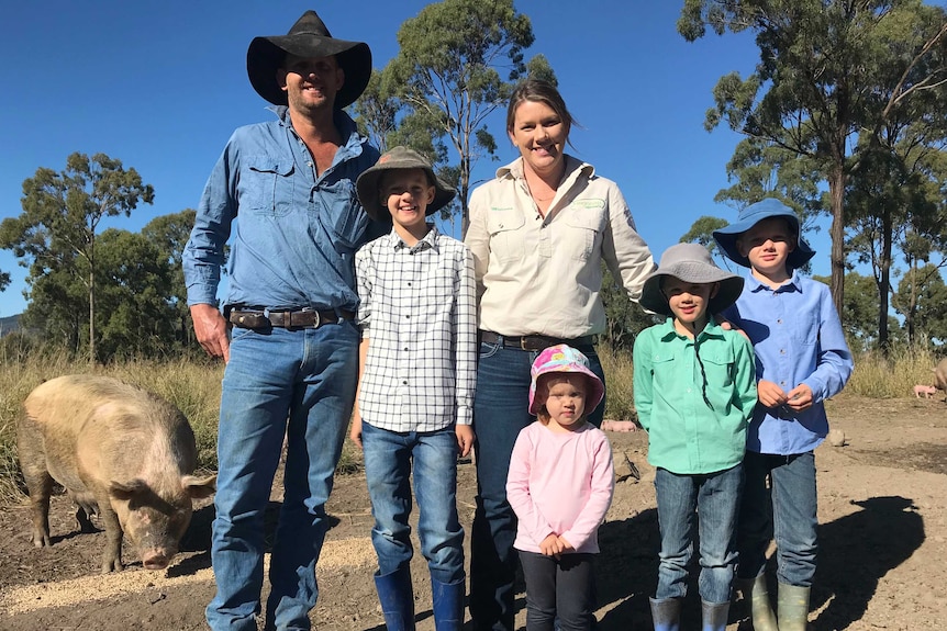 A family on their pork farm