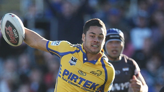 Parramatta's Jarryd Hayne looks to get a pass away against the Panthers on July 5, 2009.