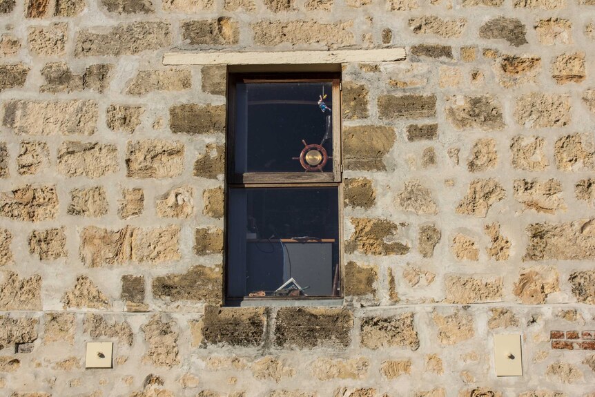 A window of the WA shipwreck galleries, once a warehouse built by convicts.