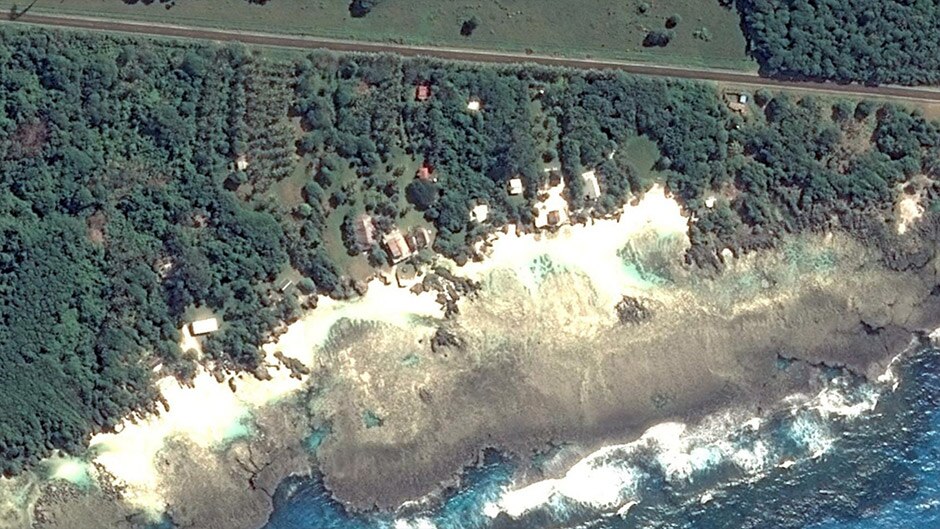 The town of Enam in Vanuatu before the arrival of destructive Cyclone Pam