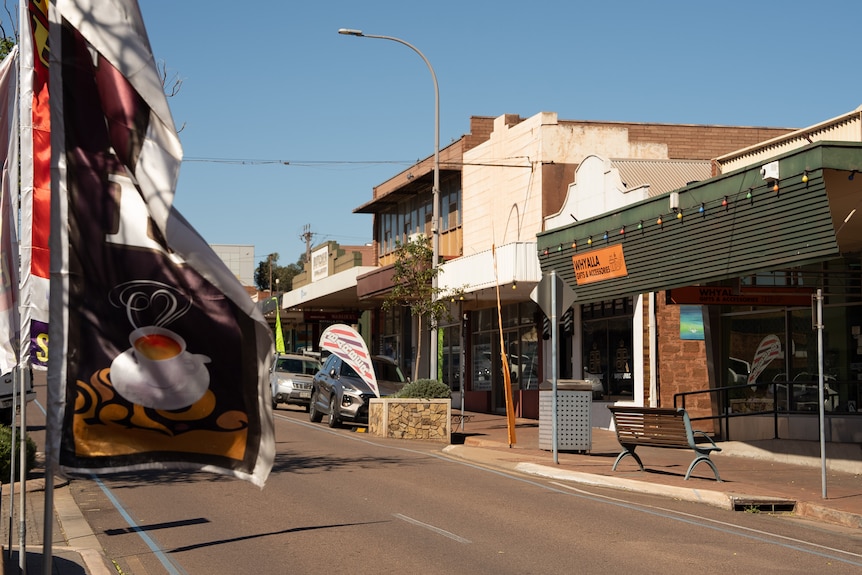 Shops along the main street of Whyalla