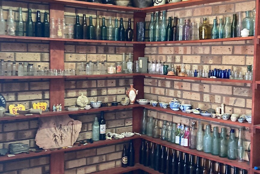 collection of old bottles 