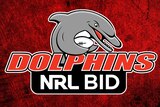 An image associated with the Redcliffe Dolphins' NRL bid, depicting a dolphin holding a rugby league ball.