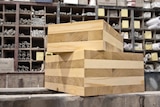 Blocks of cross laminated wood.