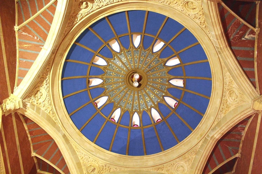 The intricate roof of St Johns Launceston