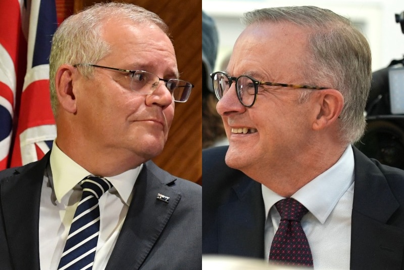 A composite image of Scott Morrison and Anthony Albanese