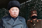 North Korean leader Kim Jong Un inspects a military drill at undisclosed location in North Korea.
