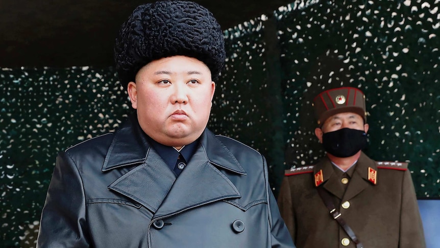 North Korean leader Kim Jong Un inspects a military drill at undisclosed location in North Korea.