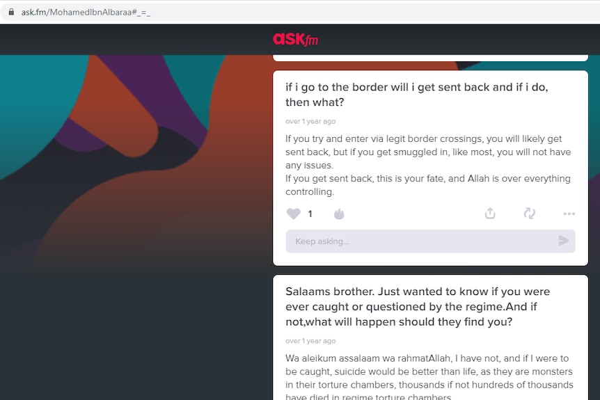 A screenshot of an internet question and answer page called ask fm