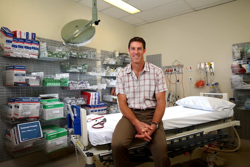 Dr Andrew Peacock at work in the emergency room.