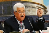 Palestinian President Mahmoud Abbas speaks during a meeting of the Palestinian National Council