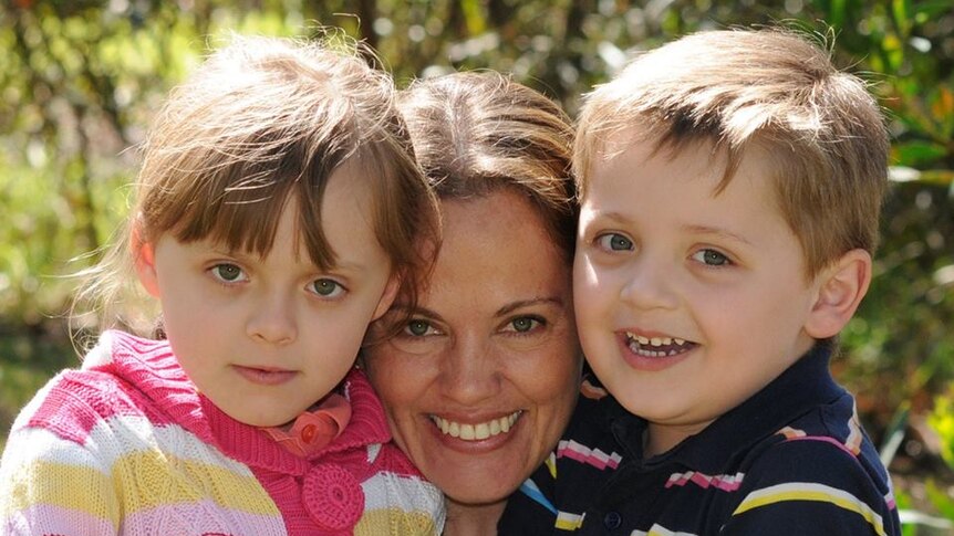 Maria Claudia Lutz and her children Elisa and Martin