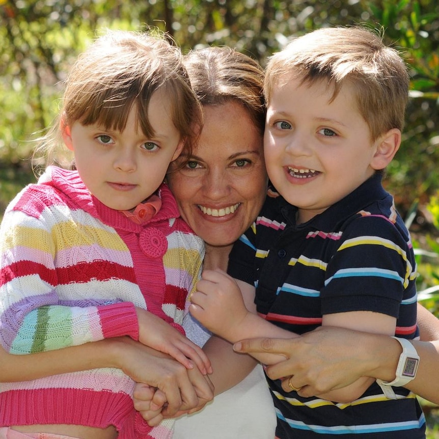 Maria Claudia Lutz and her children Elisa and Martin
