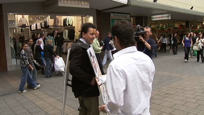 Nick Xenophon in Rundle Mall