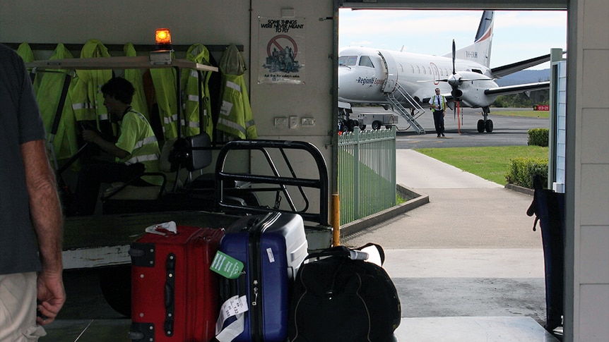 Baggage claim at the Merimbula airport, south-east New South Wales.