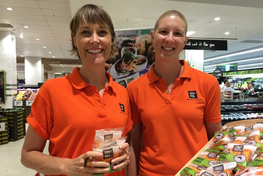 Jane Miles (L) and Tracey Riek at Woolworths