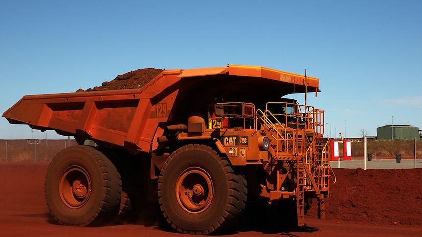 Dump truck carrying iron ore