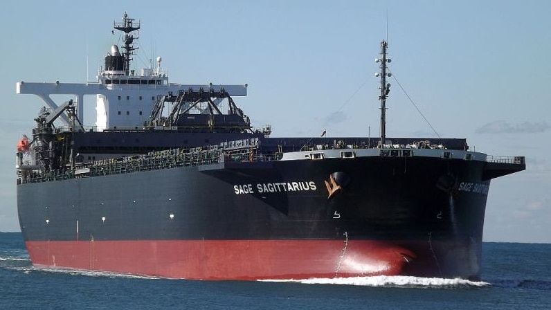 The Panama-flagged coal carrying ship Sage Sagittarius,