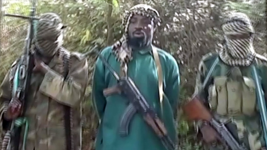A picture taken from a video distributed to Nigerian journalists reportedly shows Boko Haram leader Abubakar Shekau.