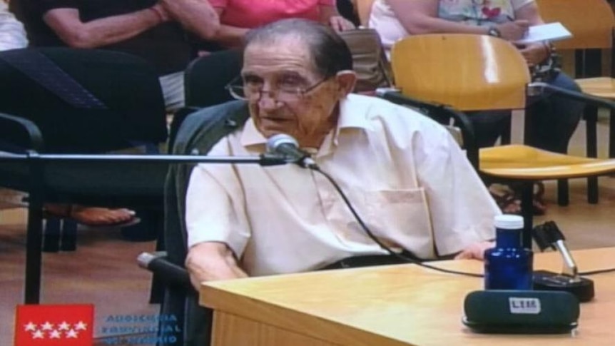 85-year-old Eduardo Vela in court.