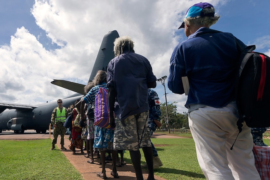 Evacuees clearing from Cyclone Trevor.