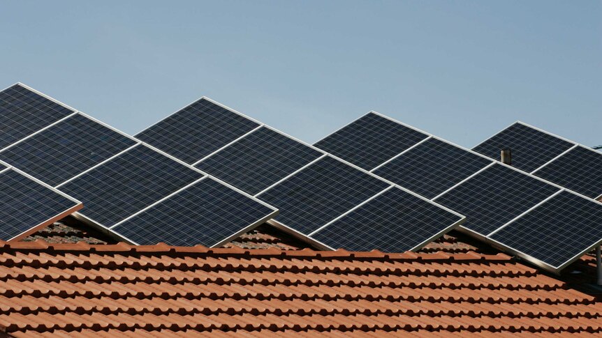 Solar panels on rooftops in Melbourne