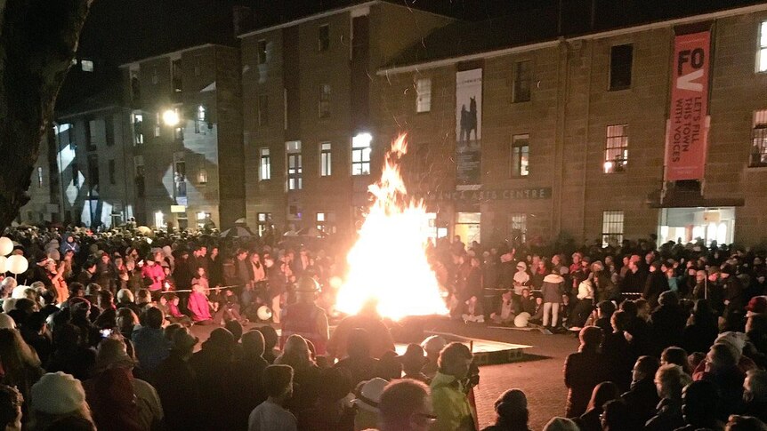 Festival of Voices bonfire mass choir in Hobart