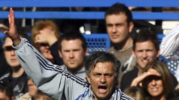Chelsea coach Jose Mourinho during FA Cup game v Spurs