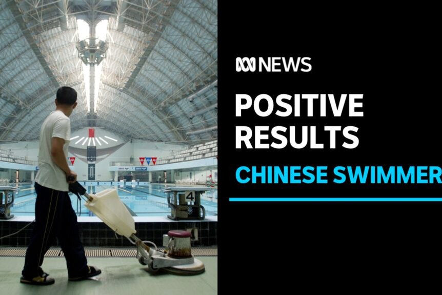Positive Results, Chinese Swimmers: A cleaner in an acquatic centre.