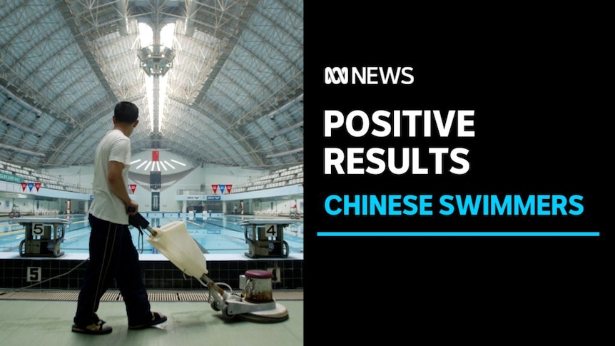 Positive Results, Chinese Swimmers: A cleaner in an acquatic centre.