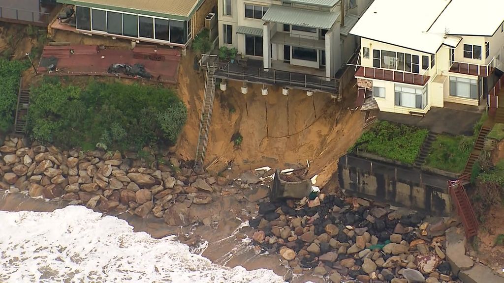 In the NSW town of Wamberal a number of houses are at risk of falling into the sea